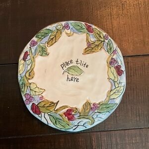 Blue Sky Clayworks Floral Candle Holder